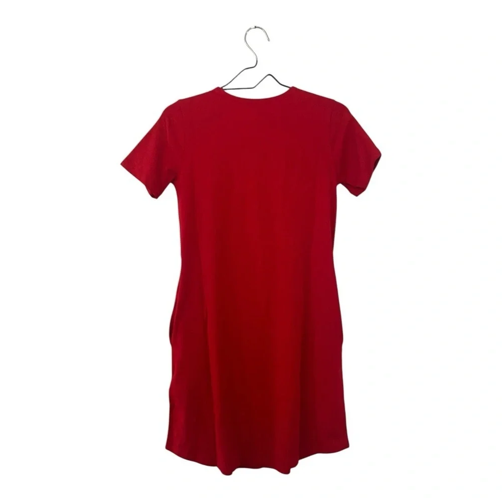 Universal Standard Halie T Shirt Dress Barbados Cherry Red Women’s Size 00-0 NEW - Picture 3 of 10
